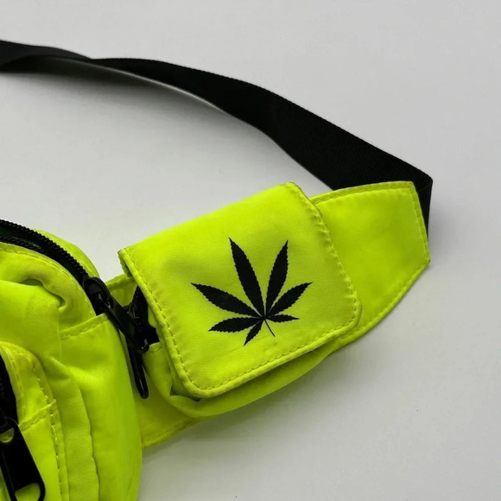 Neon‎ Green Fanny pack Asos High Life Trees - Picture 3 of 9